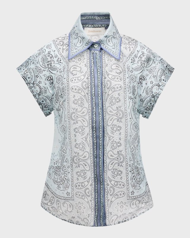 Matchmaker Fitted Paisley Blouse
